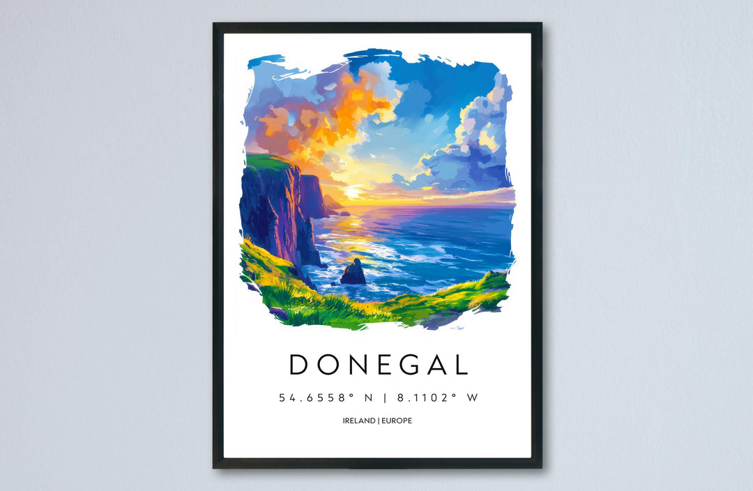 Donegal Watercolor Poster Wall Art Donegal Wall Decor Home Décor Donegal Gift Ireland Art Lover Gift, Travel Souvenir Print