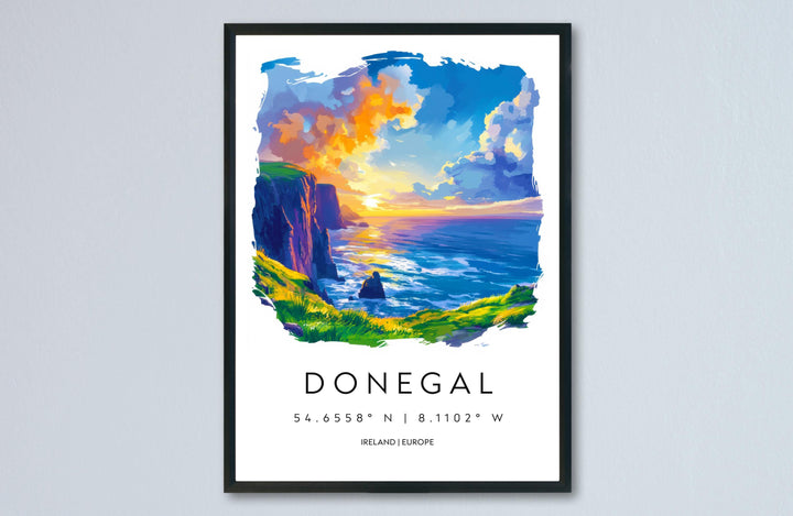 Donegal Watercolor Poster Wall Art Donegal Wall Decor Home Décor Donegal Gift Ireland Art Lover Gift, Travel Souvenir Print