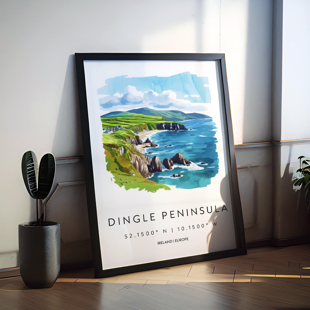 Dingle Peninsula Watercolor Poster Wall Art Dingle Decor Home Décor Dingle Gift Ireland Art Lover Gift, Travel Souvenir Print