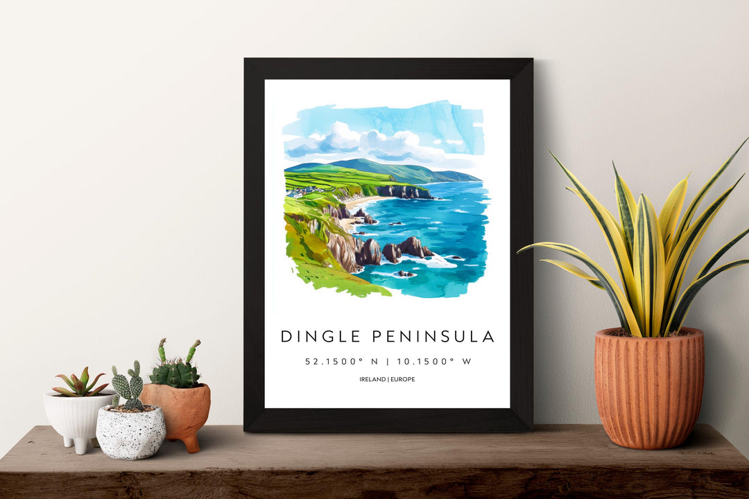 Dingle Peninsula Watercolor Poster Wall Art Dingle Decor Home Décor Dingle Gift Ireland Art Lover Gift, Travel Souvenir Print