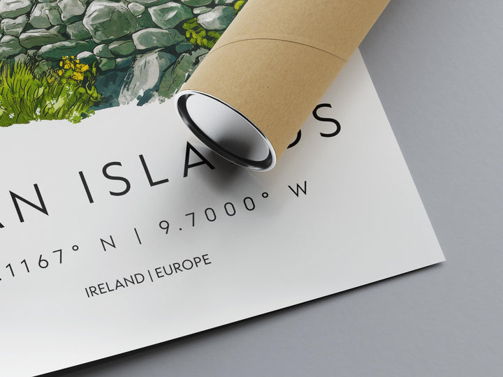 Aran Islands Watercolor Poster Wall Art Aran Islands Wall Decor Home Décor Aran Islands Gift Ireland Art Lover Gift, Travel Souvenir Print