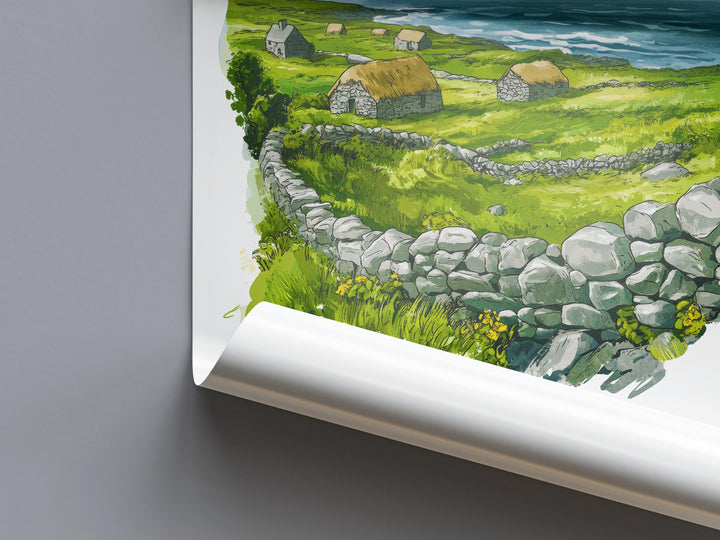 Aran Islands Watercolor Poster Wall Art Aran Islands Wall Decor Home Décor Aran Islands Gift Ireland Art Lover Gift, Travel Souvenir Print
