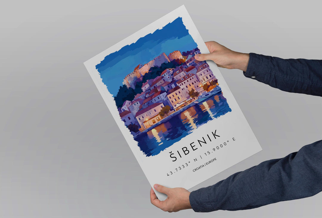 Šibenik Watercolor Poster Wall Art Šibenik Wall Decor Home Décor Šibenik Gift Croatia Art Lover Gift, Travel Souvenir Print