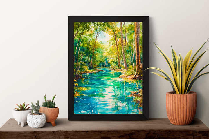 Rainbow Springs State Park Watercolor Poster Wall Art Rainbow Springs Wall Hanging Home Décor Rainbow Springs Gift Art Lovers United States
