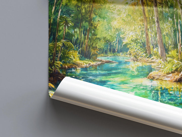 Rainbow Springs State Park Watercolor Poster Wall Art Rainbow Springs Wall Hanging Home Décor Rainbow Springs Gift Art Lovers United States