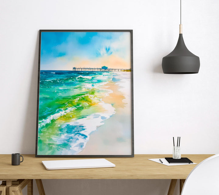Pensacola Beach Watercolor Poster Wall Art Pensacola Beach Wall Hanging Home Décor Pensacola Beach Gift Art Lovers United States Wall Art