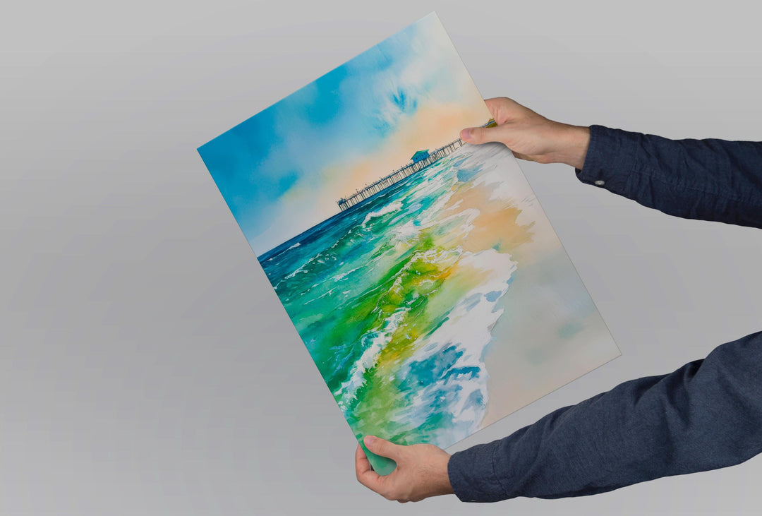 Pensacola Beach Watercolor Poster Wall Art Pensacola Beach Wall Hanging Home Décor Pensacola Beach Gift Art Lovers United States Wall Art