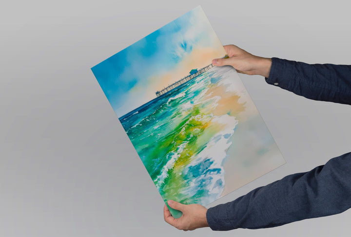 Pensacola Beach Watercolor Poster Wall Art Pensacola Beach Wall Hanging Home Décor Pensacola Beach Gift Art Lovers United States Wall Art