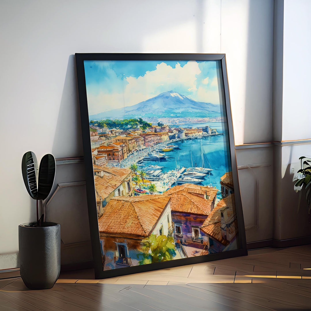 Catania Watercolor Poster Wall Art Catania Wall Hanging Home Décor Catania Gift Art Lovers Italy Art Lover Gift Italy Wall Art