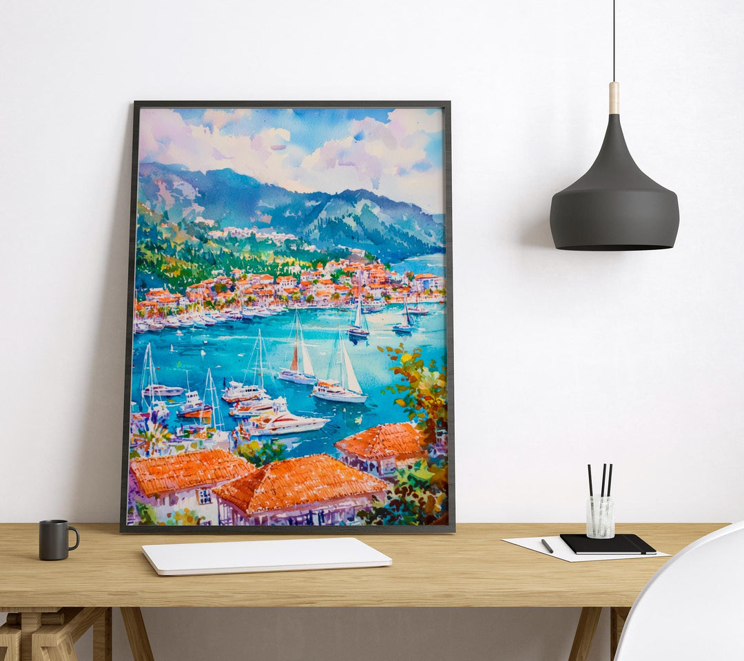 Marmaris Watercolor Poster Wall Art Marmaris Wall Hanging Home Décor Marmaris Gift Art Lovers Turkey Wall Art Marmaris Travel Poster Gift