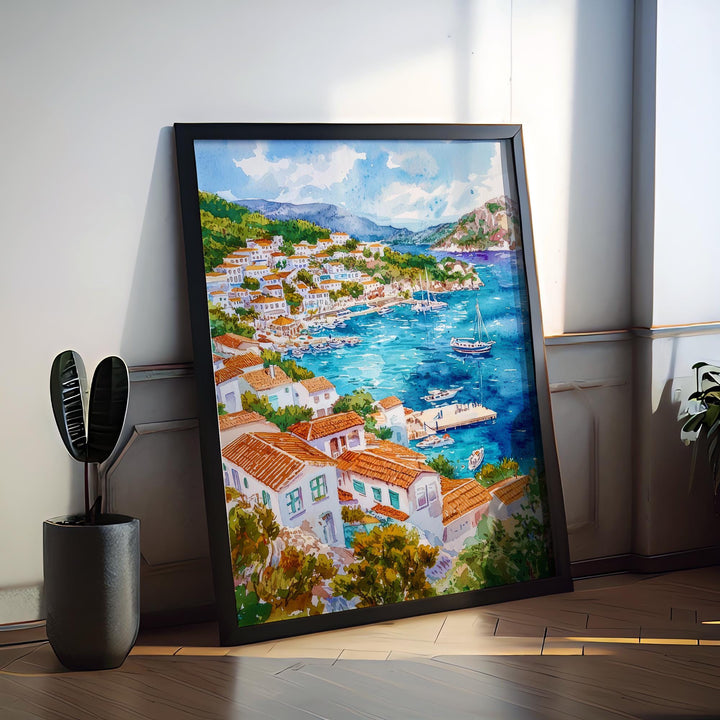 Kas Watercolor Poster Wall Art Kas Wall Hanging Home Décor Kas Gift Art Lovers Turkey Art Lover Gift