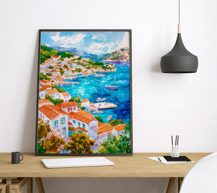 Kas Watercolor Poster Wall Art Kas Wall Hanging Home Décor Kas Gift Art Lovers Turkey Art Lover Gift