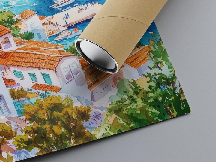 Kas Watercolor Poster Wall Art Kas Wall Hanging Home Décor Kas Gift Art Lovers Turkey Art Lover Gift