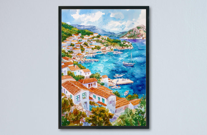 Kas Watercolor Poster Wall Art Kas Wall Hanging Home Décor Kas Gift Art Lovers Turkey Art Lover Gift