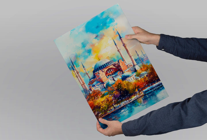 Istanbul Watercolor Poster Wall Art Istanbul Wall Hanging Home Décor Istanbul Gift Art Lovers Turkey Art Lover Gift