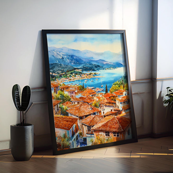 Fethiye Watercolor Poster Wall Art Fethiye Wall Hanging Home Décor Fethiye Gift Art Lovers Turkey Wall Art Fethiye Travel Poster Gift