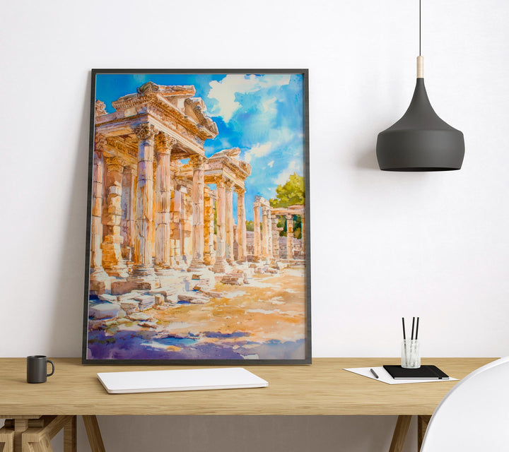 Ephesus Watercolor Poster Wall Art Ephesus Wall Hanging Home Décor Ephesus Gift Art Lovers Turkey Wall Art Ephesus Travel Poster Gift