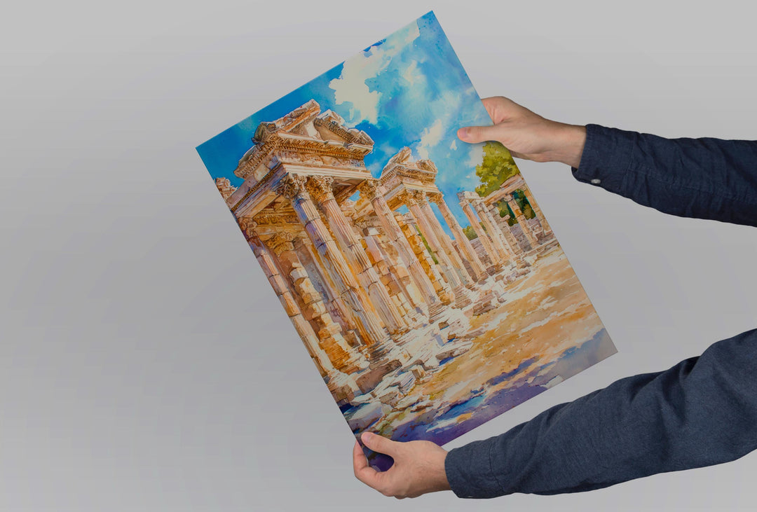 Ephesus Watercolor Poster Wall Art Ephesus Wall Hanging Home Décor Ephesus Gift Art Lovers Turkey Wall Art Ephesus Travel Poster Gift