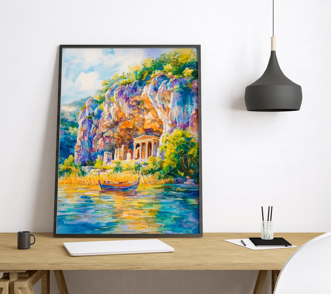 Dalyan Watercolor Poster Wall Art Dalyan Wall Hanging Home Décor Dalyan Gift Art Lovers Turkey Wall Art Dalyan Travel Poster Gift