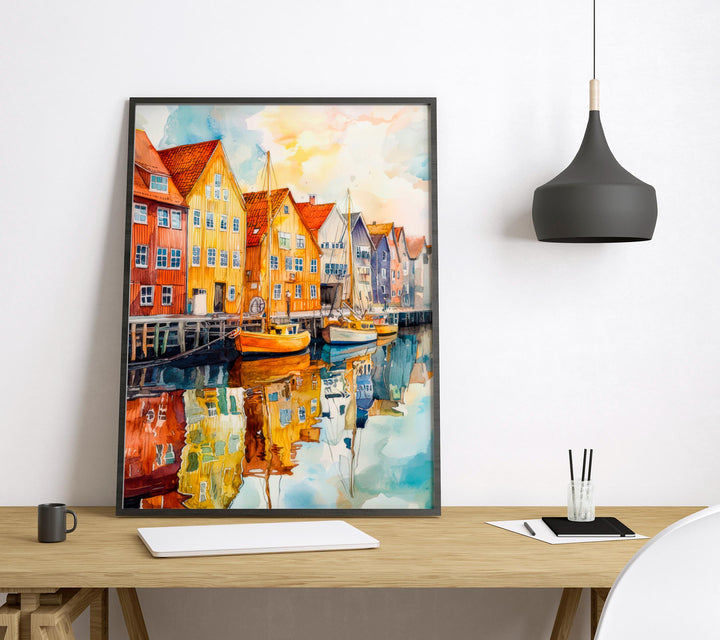 Aarhus Watercolor Poster Wall Art Aarhus Wall Hanging Home Décor Aarhus Gift Art Lovers Denmark Wall Art Aarhus Travel Poster Gift