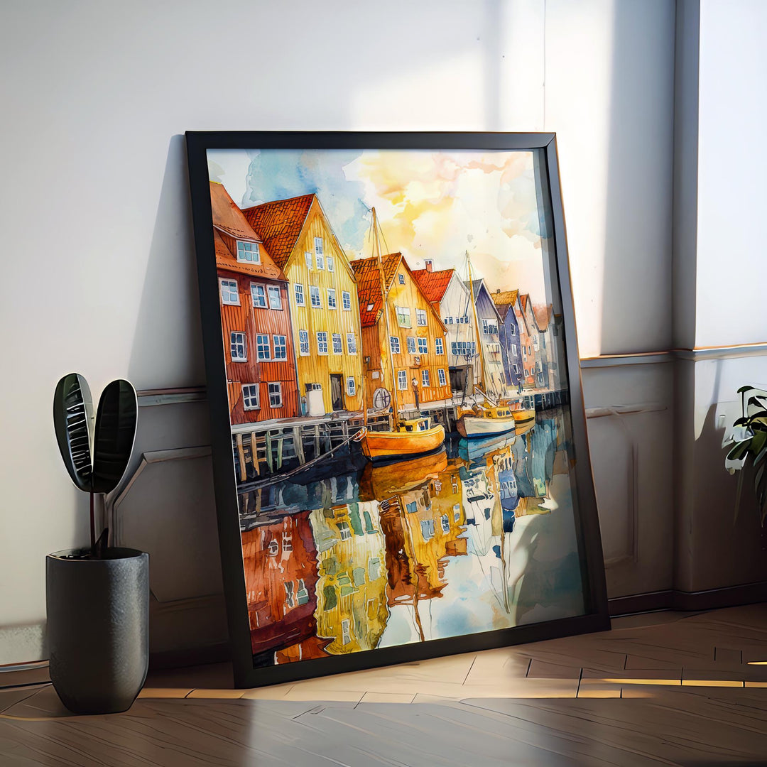 Aarhus Watercolor Poster Wall Art Aarhus Wall Hanging Home Décor Aarhus Gift Art Lovers Denmark Wall Art Aarhus Travel Poster Gift
