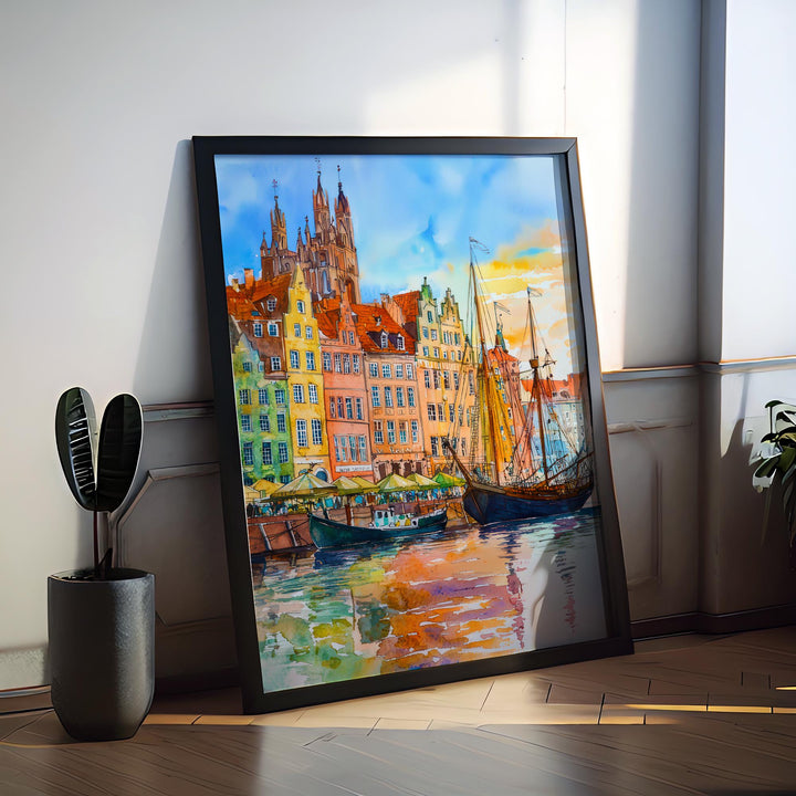 Gdansk Watercolor Poster Wall Art Gdansk Wall Hanging Home Décor Gdansk Gift Art Lovers Poland Wall Art Gdansk Travel Poster Gift