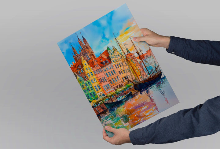 Gdansk Watercolor Poster Wall Art Gdansk Wall Hanging Home Décor Gdansk Gift Art Lovers Poland Wall Art Gdansk Travel Poster Gift