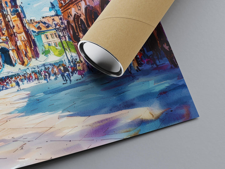 Krakow Watercolor Poster Wall Art Krakow Wall Hanging Home Décor Krakow Gift Art Lovers Poland Wall Art Krakow Travel Poster Gift