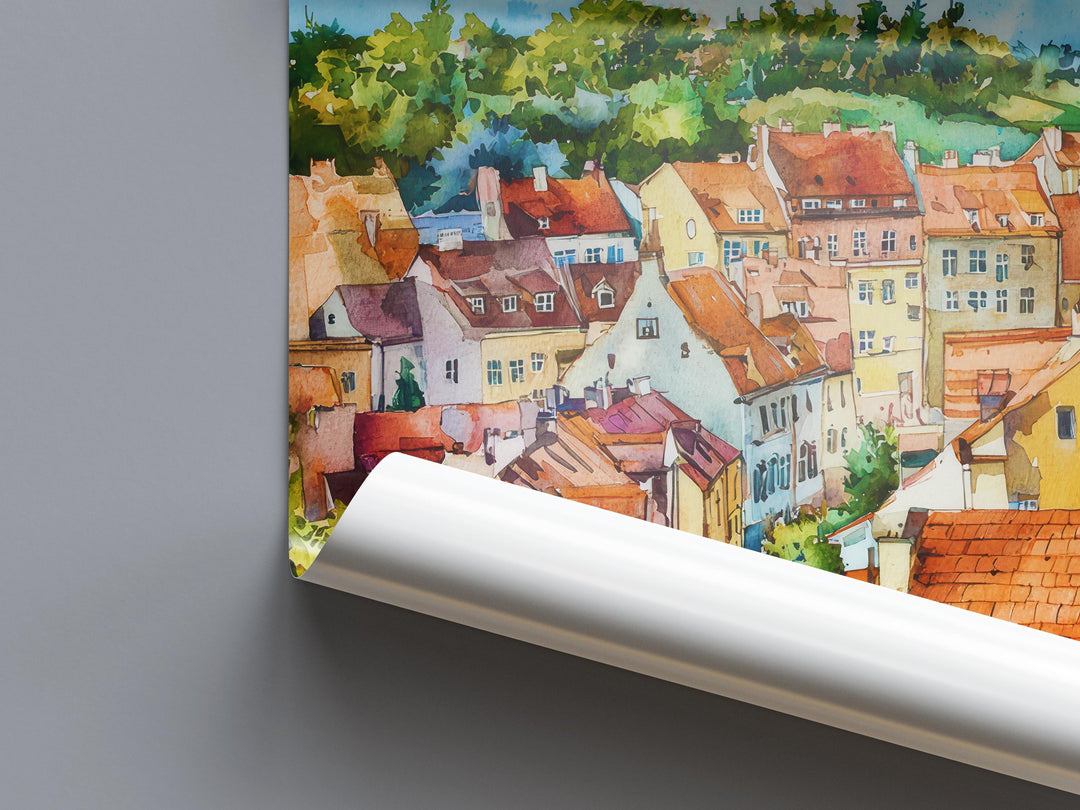Lublin Watercolor Poster Wall Art Lublin Wall Hanging Home Décor Lublin Gift Art Lovers Poland Wall Art Lublin Travel Poster Gift