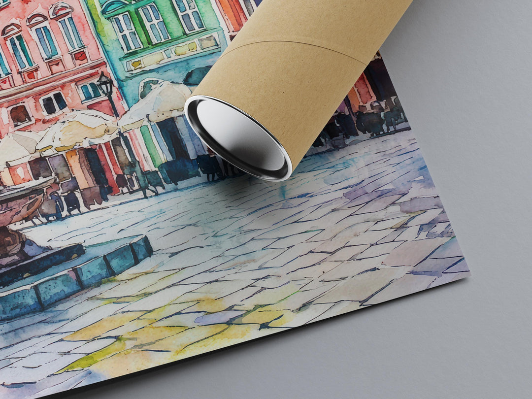 Poznan Watercolor Poster Wall Art Poznan Wall Hanging Home Décor Poznan Gift Art Lovers Poland Wall Art Poznan Travel Poster Gift