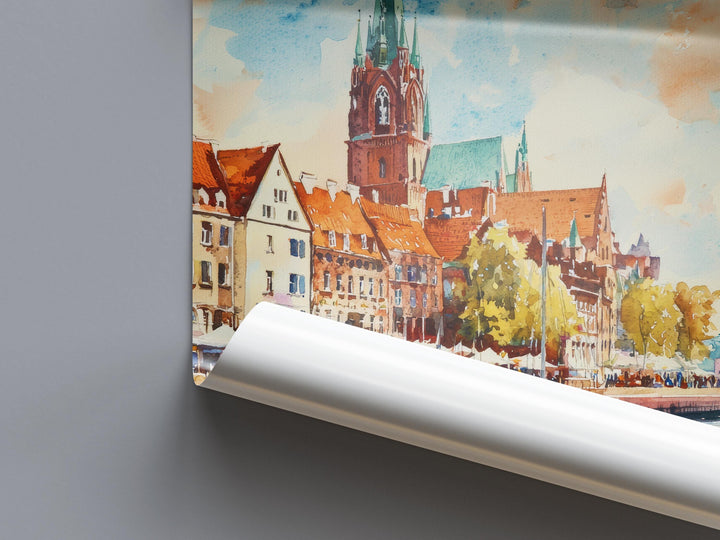 Szczecin Watercolor Poster Wall Art Szczecin Wall Hanging Home Décor Szczecin Gift Art Lovers Poland Wall Art Szczecin Travel Poster Gift
