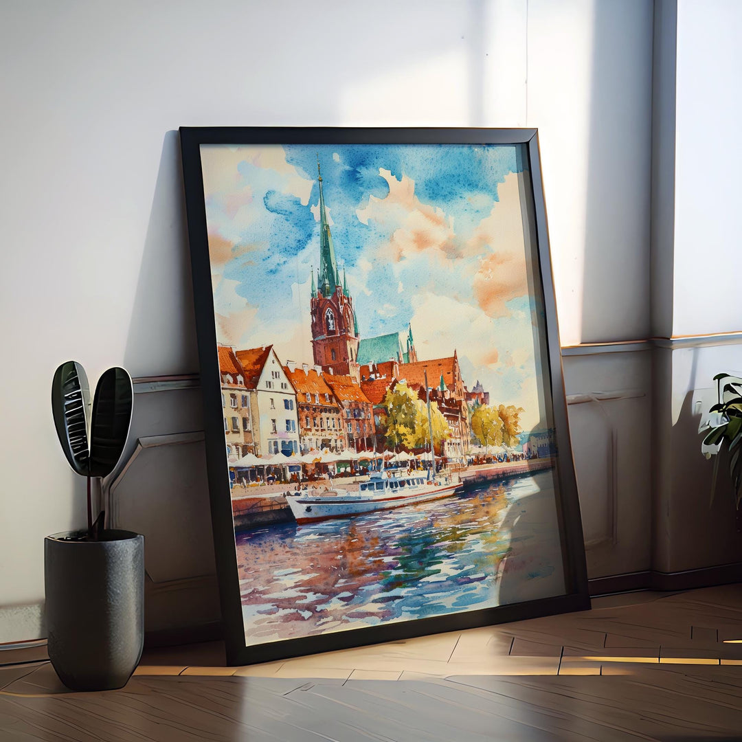 Szczecin Watercolor Poster Wall Art Szczecin Wall Hanging Home Décor Szczecin Gift Art Lovers Poland Wall Art Szczecin Travel Poster Gift
