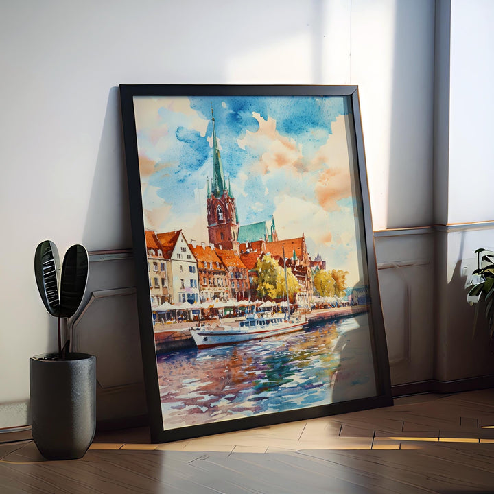 Szczecin Watercolor Poster Wall Art Szczecin Wall Hanging Home Décor Szczecin Gift Art Lovers Poland Wall Art Szczecin Travel Poster Gift