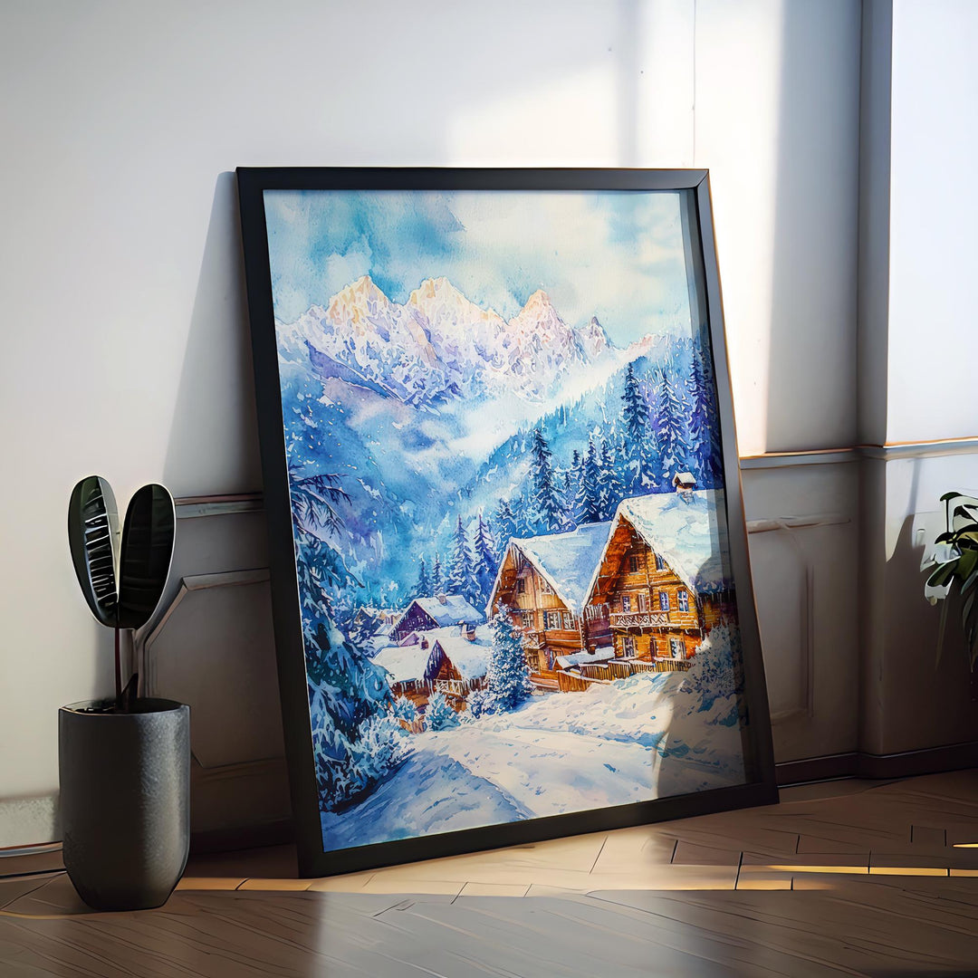 Zakopane Watercolor Poster Wall Art Zakopane Wall Hanging Home Décor Zakopane Gift Art Lovers Poland Wall Art Zakopane Travel Poster Gift