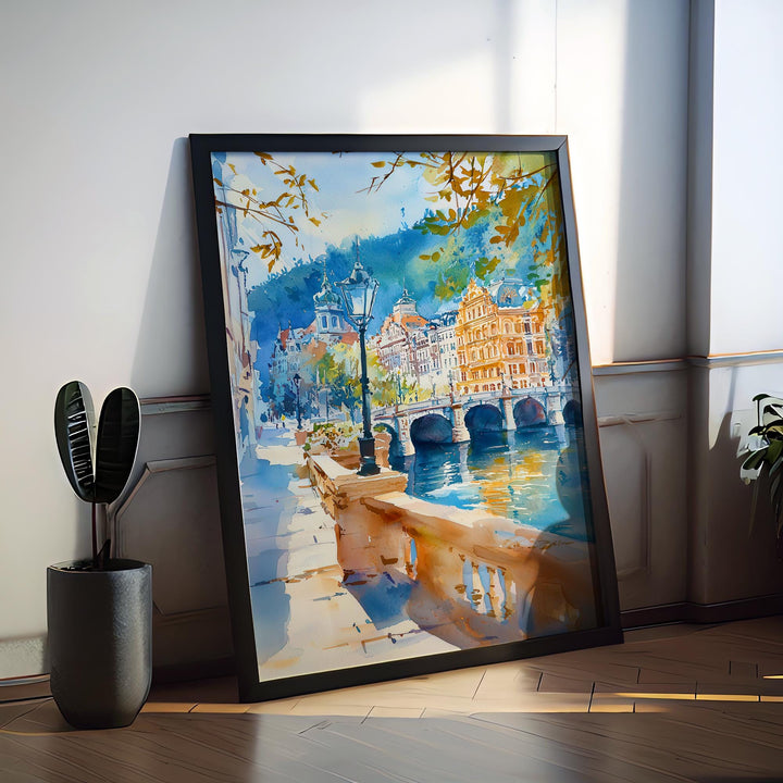 Karlovy Vary Watercolor Poster Wall Art Karlovy Vary Wall Hanging Home Décor Karlovy Vary Gift Art Lovers Czech Republic Wall Art