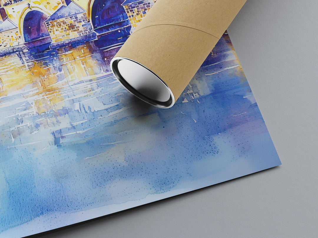 Prague Watercolor Poster Wall Art Prague Wall Hanging Home Décor Prague Gift Art Lovers Czech Republic Wall Art