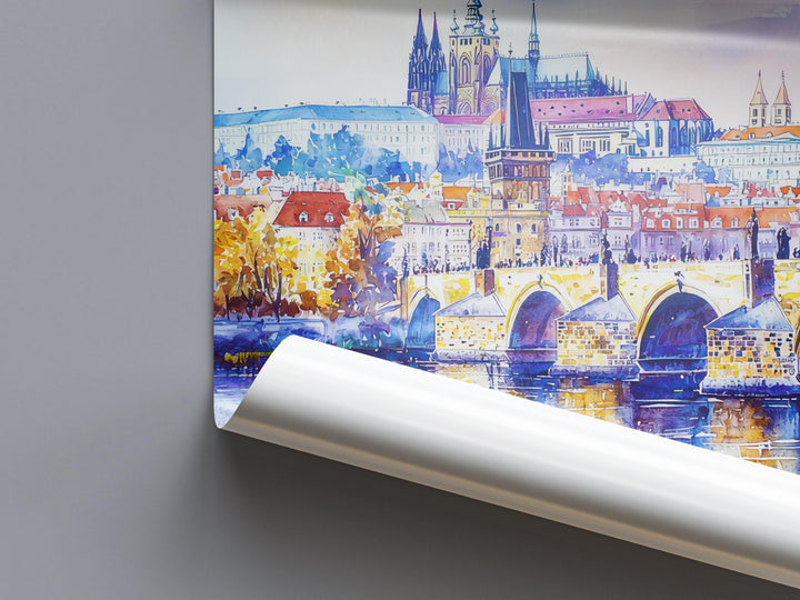 Prague Watercolor Poster Wall Art Prague Wall Hanging Home Décor Prague Gift Art Lovers Czech Republic Wall Art