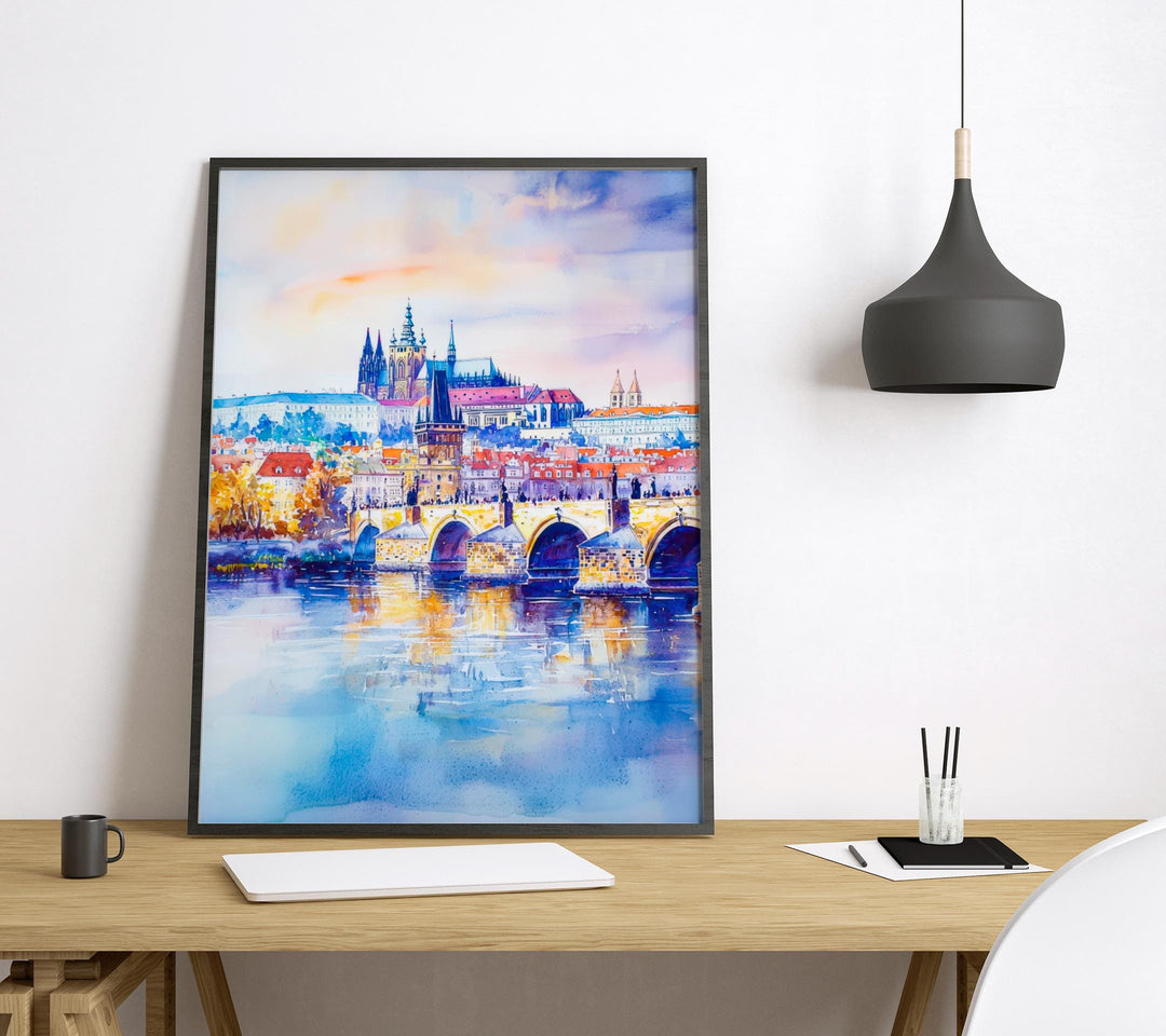 Prague Watercolor Poster Wall Art Prague Wall Hanging Home Décor Prague Gift Art Lovers Czech Republic Wall Art