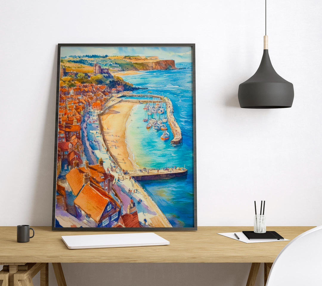 Whitby Watercolor Poster Wall Art Whitby Wall Hanging Home Décor Whitby Gift Art Lovers United Kingdom Art Lover Gift United Kingdom Art