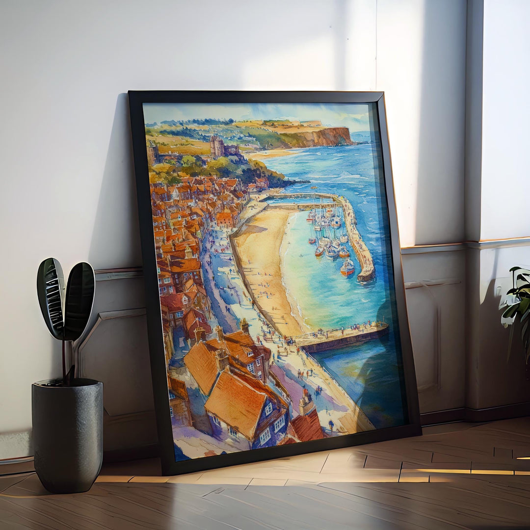 Whitby Watercolor Poster Wall Art Whitby Wall Hanging Home Décor Whitby Gift Art Lovers United Kingdom Art Lover Gift United Kingdom Art