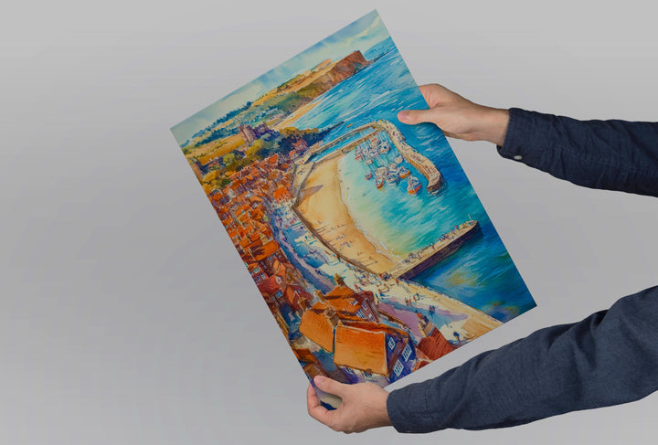 Whitby Watercolor Poster Wall Art Whitby Wall Hanging Home Décor Whitby Gift Art Lovers United Kingdom Art Lover Gift United Kingdom Art