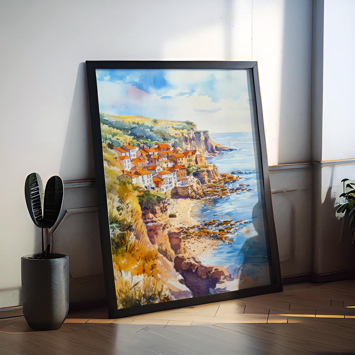 Robin Hood's Bay Watercolor Poster Wall Art Robin Hood's Bay Wall Hanging Home Décor Robin Hood's Bay Gift Art Lovers United Kingdom Art