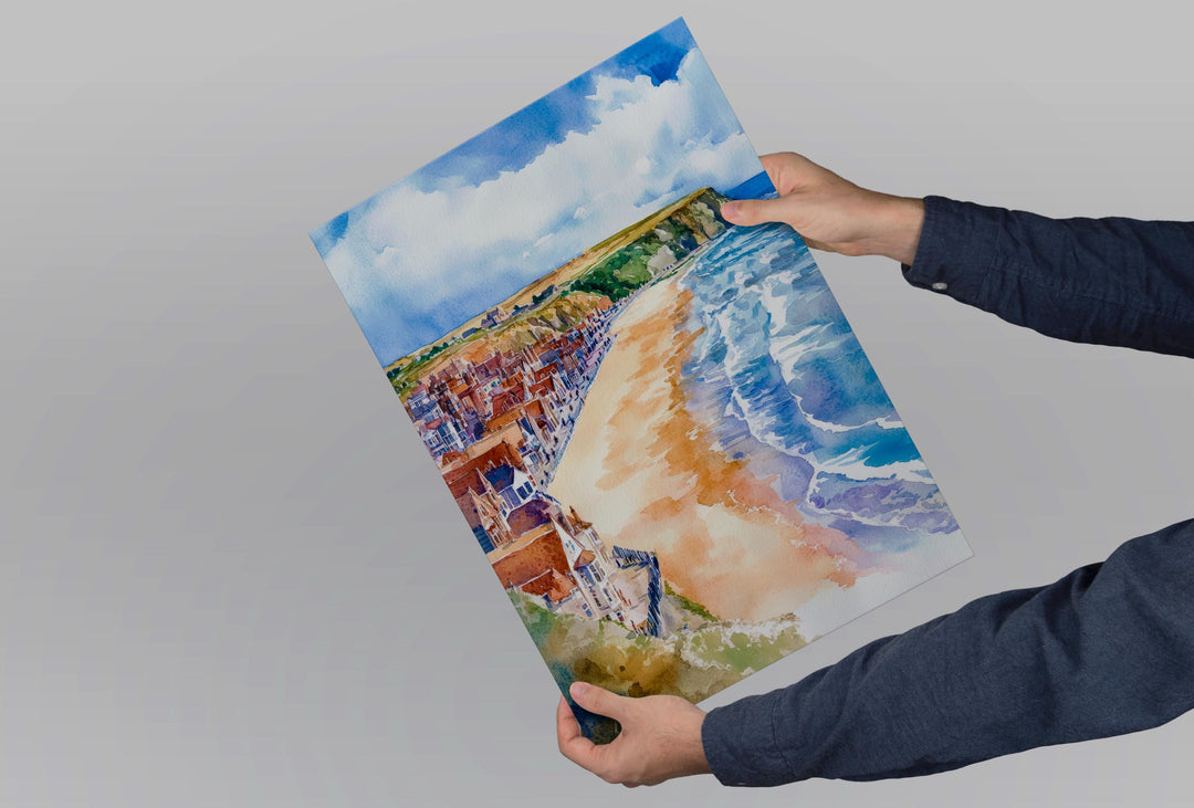 Filey Watercolor Poster Wall Art Filey Wall Hanging Home Décor Filey Gift Art Lovers United Kingdom Wall Art