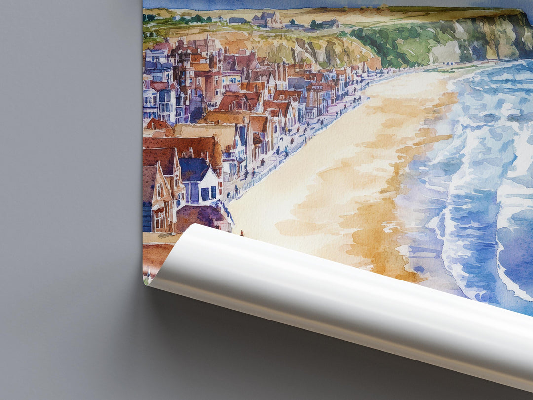 Filey Watercolor Poster Wall Art Filey Wall Hanging Home Décor Filey Gift Art Lovers United Kingdom Wall Art