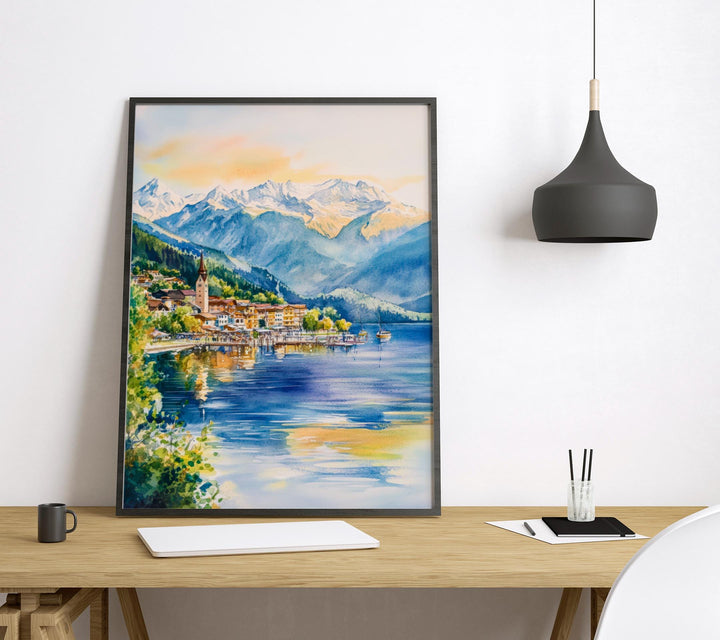 Zell am See Watercolor Poster Wall Art Zell am See Wall Hanging Home Décor Zell am See Gift Art Lovers Austria Wall Art