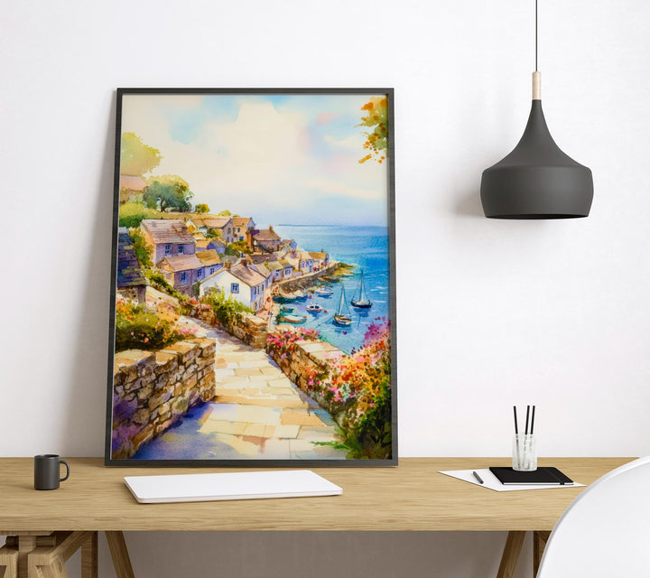 Mevagissey Watercolor Poster Wall Art Mevagissey Wall Hanging Home Décor Mevagissey Gift Art Lovers United Kingdom Wall Art