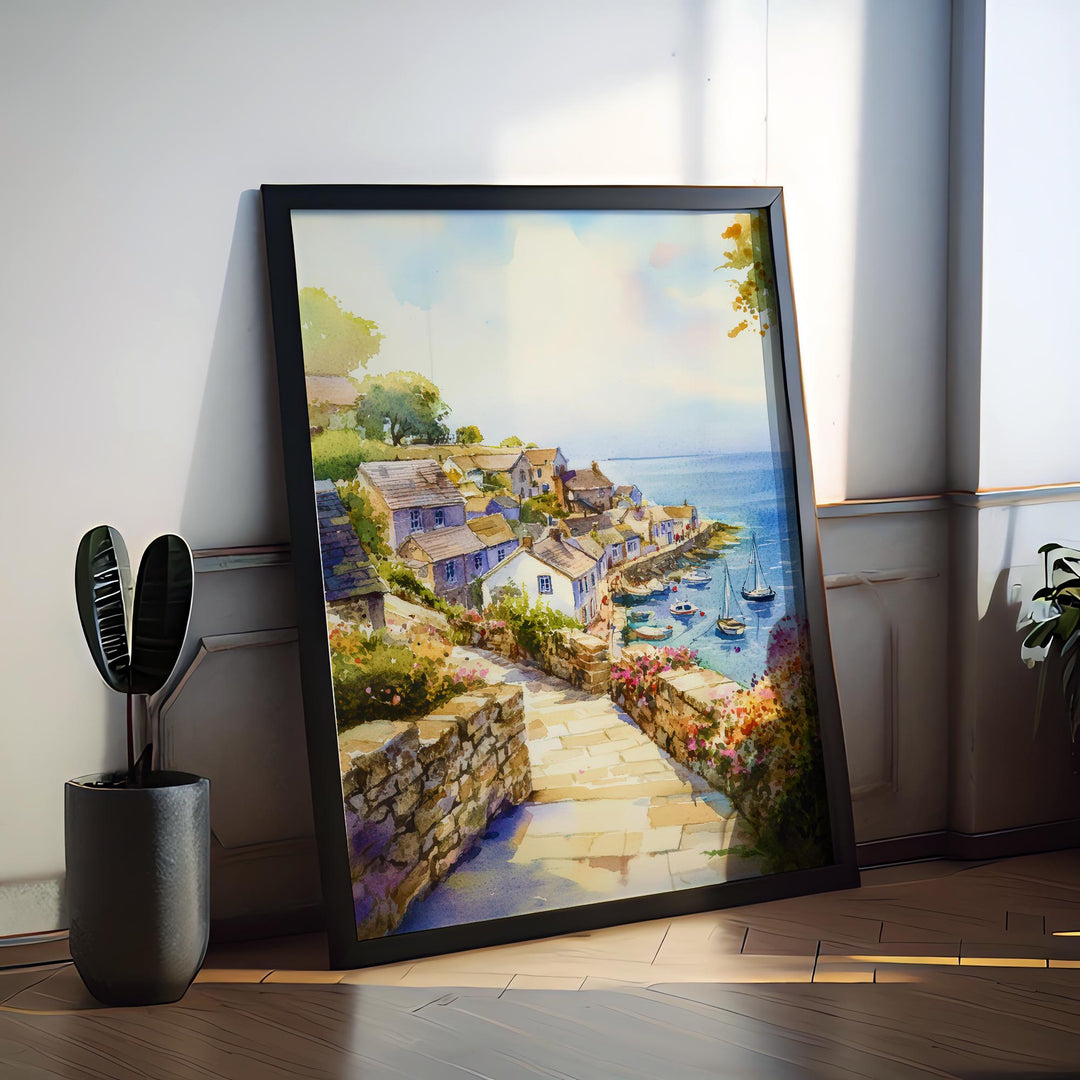 Mevagissey Watercolor Poster Wall Art Mevagissey Wall Hanging Home Décor Mevagissey Gift Art Lovers United Kingdom Wall Art