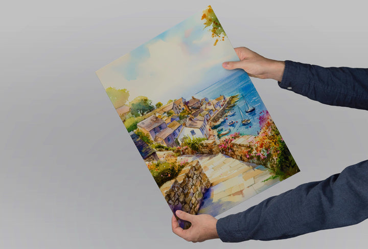 Mevagissey Watercolor Poster Wall Art Mevagissey Wall Hanging Home Décor Mevagissey Gift Art Lovers United Kingdom Wall Art