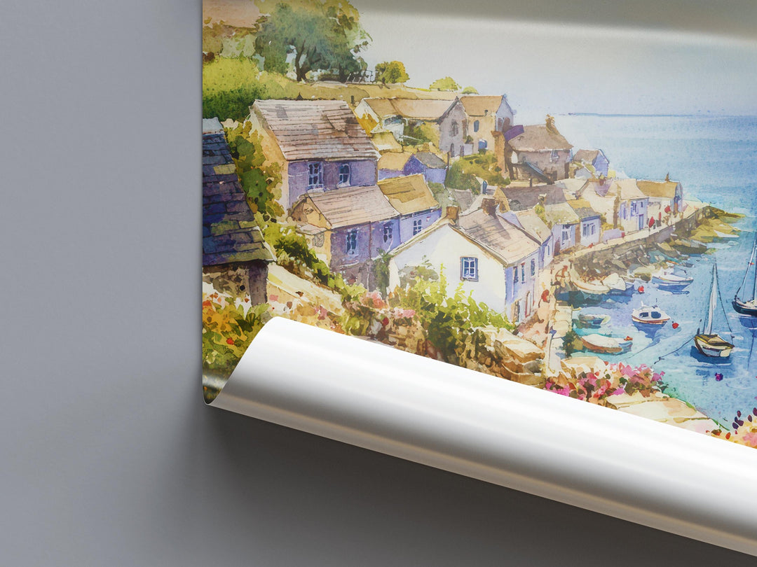 Mevagissey Watercolor Poster Wall Art Mevagissey Wall Hanging Home Décor Mevagissey Gift Art Lovers United Kingdom Wall Art