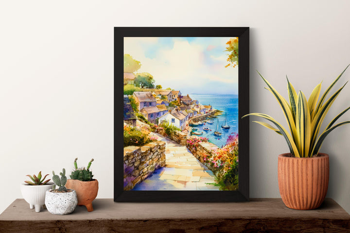 Mevagissey Watercolor Poster Wall Art Mevagissey Wall Hanging Home Décor Mevagissey Gift Art Lovers United Kingdom Wall Art